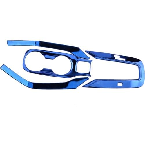 4pcs/Set LHD Blue Titanium Central Console Gear Shift Panel Water Cup Holder Trim Fit for Toyota Corolla 2019 2020 2021