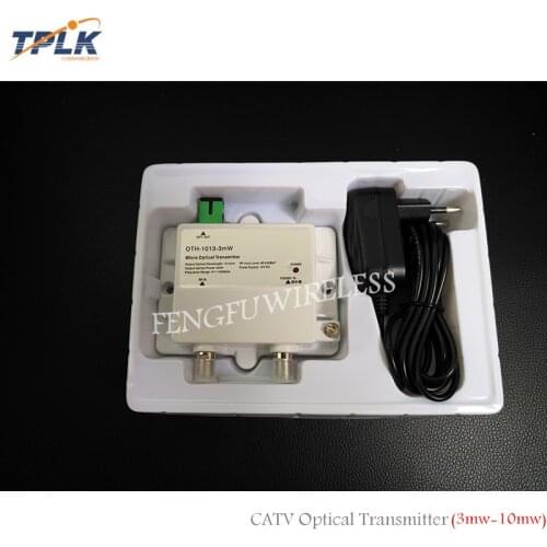 4PCS 2019 Hot Selling Micro Fiber Optic 10mw SC APC CATV 1550nm Mini FTTH Optical Transmitter With 12V Power Supply