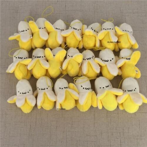 40PCS 6CM NEW Yellow Banana Plush TOY doll , Banana Stuffed TOY Plush party toy