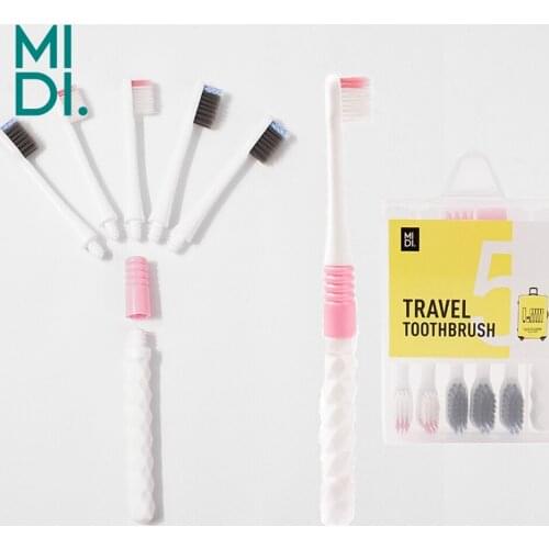5Pcs/Set Adult Soft Toothbrush Portable Travel Ultra-fine Health Tooth Brush Oral Teeth Care Cleaning Household Washing Tools