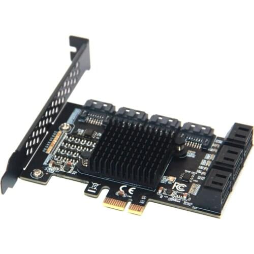 6/10 Port SATA PCIE Adapter PCIE X4 X8 X16 to SATA 3.0 6Gbps Interface Rate Riser Expansion Card SATA III PCI Express Controller