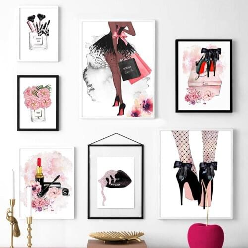DIY diamond painting fashion girl lipstick makeup high heels wall art painting Nordic mosaic picture embroidery living room deco