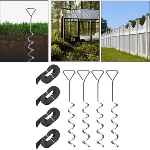 Trampoline Anchor Kit Trampoline Anchor Stakes Spiral Ground Anchors Outdoor Heavy-Duty Camping Stakes Spiraling Anchor