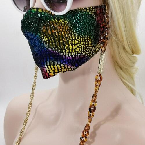 Glasses Chain European Trend Leopard Print Resin Thread Snake Mask Chain Stitching Glasses Chain Retro Simple Sweater Bag Chain