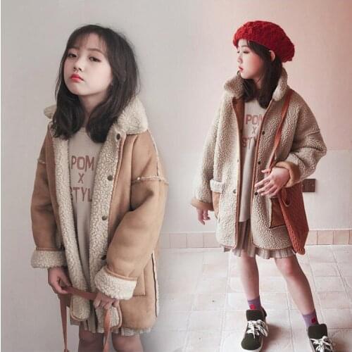 Baby Thicken Warm Jacket Girls Khaki Long Thicken Overcoat Winter Kids Girls Casual Top&Outwear Children Clothing 10 12 14T