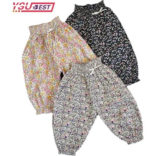 Children Anti-mosquito Pants Kids Girls Clothes Sweatpants Floral Baby Girls Lantern Colorful Toddler Print Clothing Baggy Pant