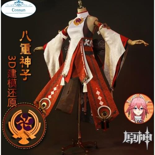 Game Genshin Impact Yae Ba Zhong Shen Zi Lovely Game Suit Uniform Cosplay Costume Halloween Carnival Party Outfit Anime