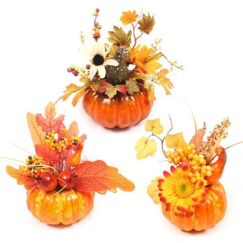 Simulation Pumpkin Maple Leaf Pomegranate Table Pendulum Home Decor House Prop Autumn Fall Harvest Thanksgiving Halloween Decor
