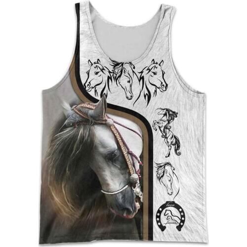2020 summer Men vest 3D t shirt Beautiful Horse Art Printed Harajuku Sleeveless T-shirt Unisex Tank tops Wholesale