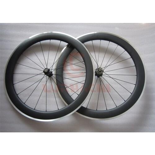 LURHACHI 60mm Carbon+Aluminum Alloy Wheels 700C 3K/UD Clincher/Tubular Carbon+Alloy Road Bicycle Wheelset Alloy Braking Surface