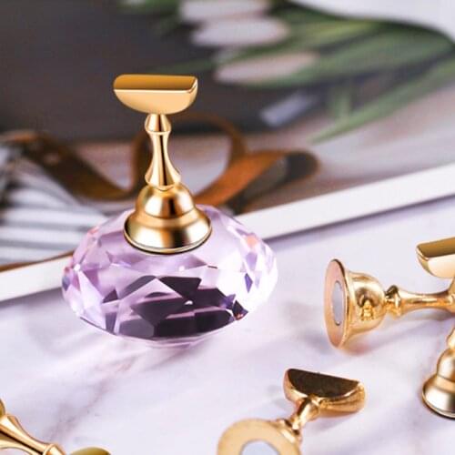 Magnetic Nail Holder Set 5pcs Tips Nail Art Practice Crystal Alloy Display Stand Gel Polish Showing Shelf Manicure Tools