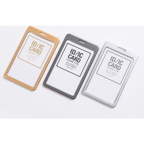 Metal Id Card Case with Lanyards Staff Identification Badges Holder Company Supplies