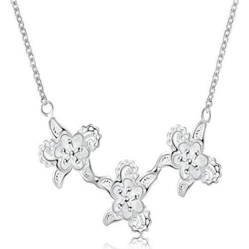 Fashion Elegant Ladies Necklace 925 Starfish Pendant Long Necklace Mulit Chain Silver colorPlated Jewelry Loving Gift