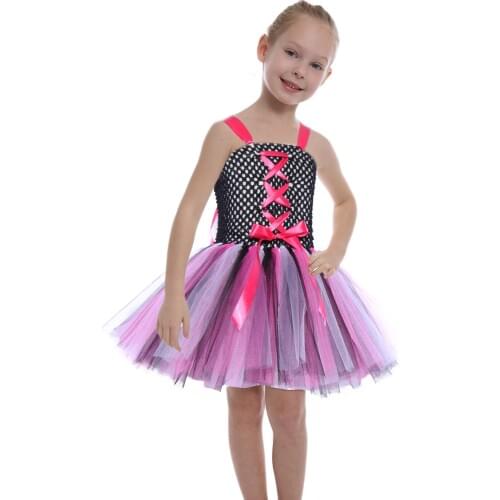 Moeble Halloween Girls Dresses Children Baby Girl Birthday Dresses Summer Performance Costumes Kids Party Clothes With Ribbon