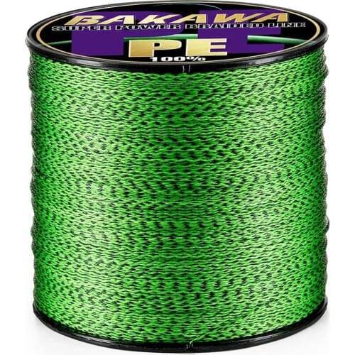 BAKAWA Fishing Line NEW 4 Strands Super Strong Spotted 300M 500M Super Strong 100% PE Lake Multifilament Wire Woven Thread