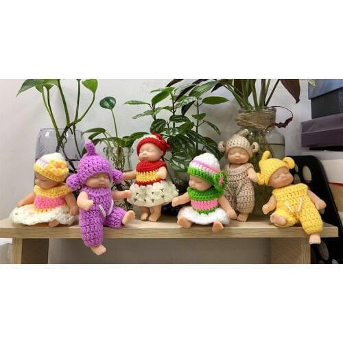 2019 NEW Cute Sleeping Baby Doll KeyChains For Women Bag Toy Key Ring Fluffy Pom pom Faux Fur Plush Keychains