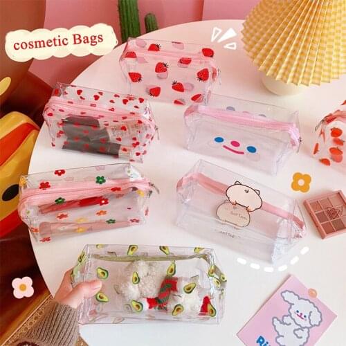 2021New Clear Cosmetic Bag For Women Waterproof Transparent Zipper Beauty Case Travel Toiletry Bags PVC Makeup Bag Ladies Gifts