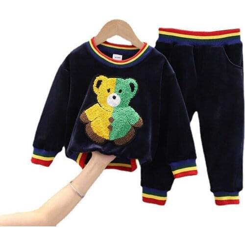 New Spring Baby Girls Casual Clothes Children Boys T-Shirt Pants 2Pcs/Set Autumn Toddler Fashion Costume Kids Cartoon Tracksuits