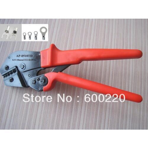 0.5-10mm2, 22-8AWG Ratchet terminal crimping tool for non Insulated Terminals and connector