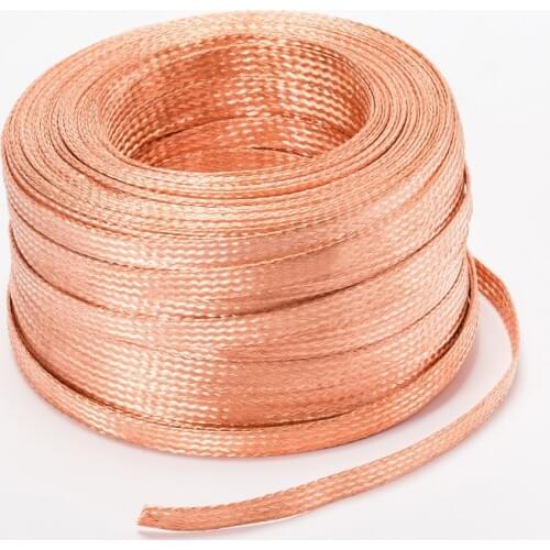 Tinned Copper Braided Sleeve Strap Connecting Wire 1Meter 4/6/10/25/35 Square Conductive Tape Desoldering Braid Welding Solder