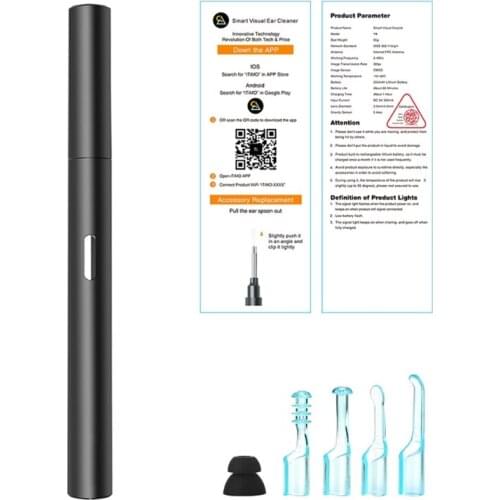 Rechargeable USB Smart Ear Wax Removal Tool Ear Wax Removal with Camera Earwax Removal Kits 6 LED Lights Ear Wax Remover