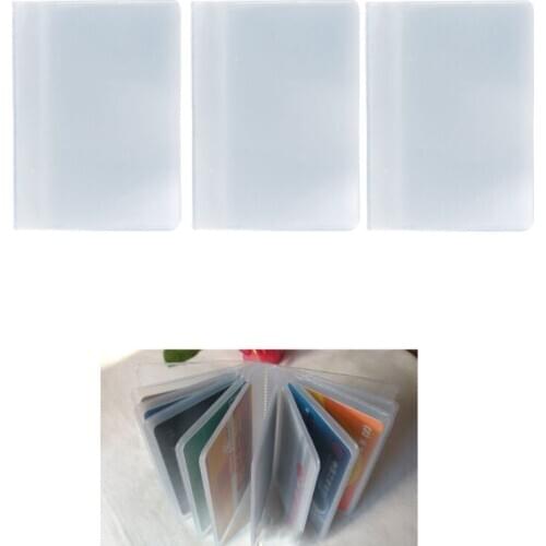 Plastic PVC Clear Pouch Name ID Credit Card Holder Case Organizer Keeper Pocket