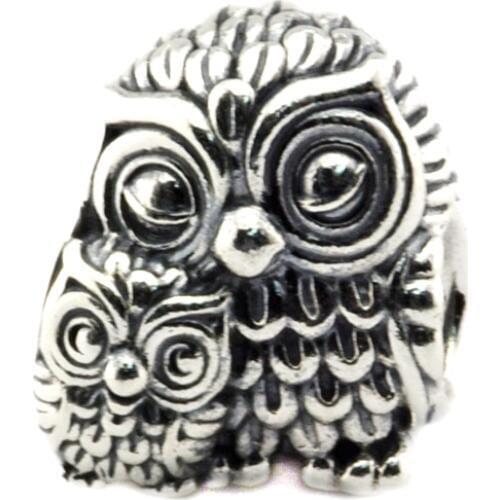 Fit Brand Bracelet DIY Beads for Jewelry Making Sterling-Silver-Jewelry Charming Owls Bead Charms Silver 925 Berloque Perles