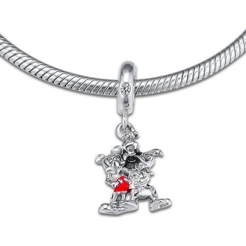 Fits for Pandora Charms Bracelets Mouse Friends Dangle Beads 100% 925 Sterling Silver Jewelry Free Shipping