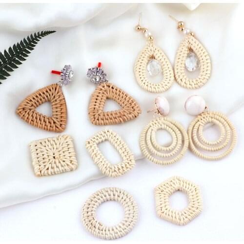 2pcs Retro exaggerated geometric droplets Taketo weave pendants for earring net Earrings charm DIY jewelry accessories