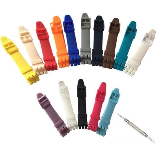 Band For Swatch Strap Silicone Replacement Watch Band Wristband Bracelet For Swatch Strap Watch Band 17mm 19mm 20mm