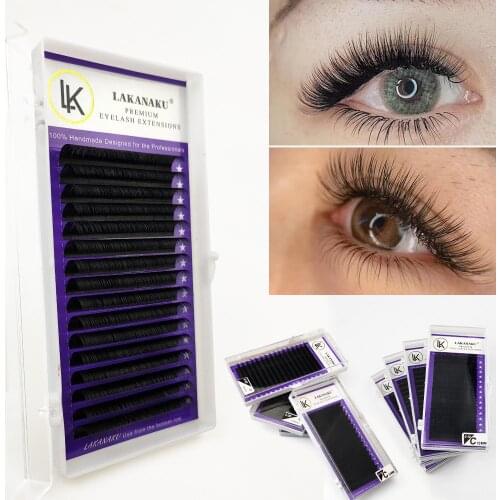LAKANAKU Eyelashes Extension Individual False Eyelash Extensions Russian Lashes Classic Natural Makeup Extension