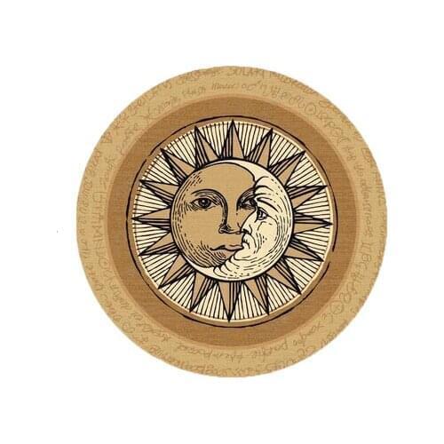 Modern Round Cartoon Carpet Yellow Apollo Chair Table Non-Slip Floor Mat