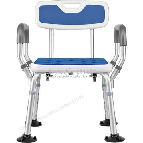 38%Toilet Chair For Elderly Toilet Foot Stool Shower Seat Shower Chair Toilet Step Aluminum Alloy Adjustable Height Non-slip