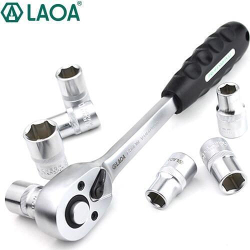 LAOA 36 Teeth 1/4 3/8 1/2 Inch Ratchet Socket Wrench High Torque Cr-V Steel Fast Spanner Quick Release Car Repair Tools