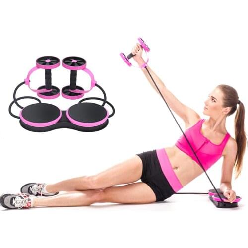 AB Wheels Roller Stretch Elastic Abdominal Resistance Pull Rope Abdominal Muscle Trainer Exercise Tool AB Roller
