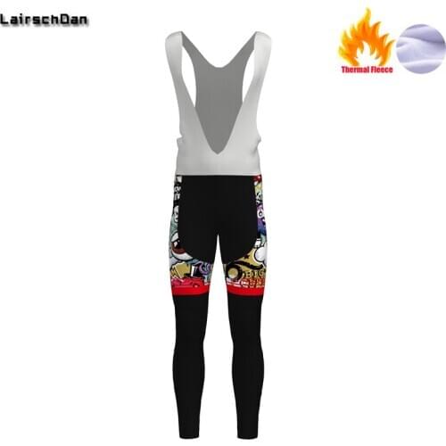 SPTGRVO LairschDan Cycling Pants 9D Padded Gel Winter Thermal Long Cycling Bib Pants Fleece MTB Bike Bicycle Racing Bib Shorts