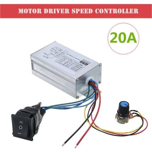 High Quality DC 9-60V 12V 24V 36V 48V 60V 20A PWM DC Motor Driver Speed Controller Reversible PWM Motor Speed Controller