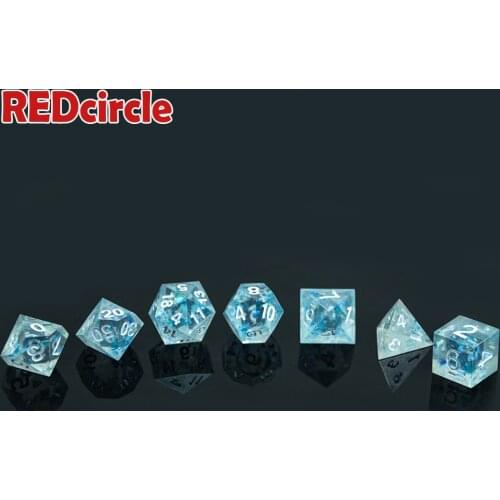 Top Grade Handmade Colorful Sharp Edge and Beautiful Dice Set 7pcs/set D4,d6,d8,d10,d10%,d12,d20 with DND RPG Gift Boardgames