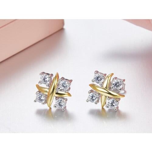 New brand 925 sterling silver cool square drill earrings for charm women small drill earrings best birthday jewelry gifts