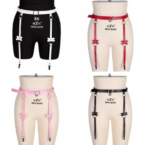 Punk Elasticity Body Harness Harajuku Tight Leg Harness Bondage Suspender Strap Belts Women Adjust Sexy PU Leather Garter Belt