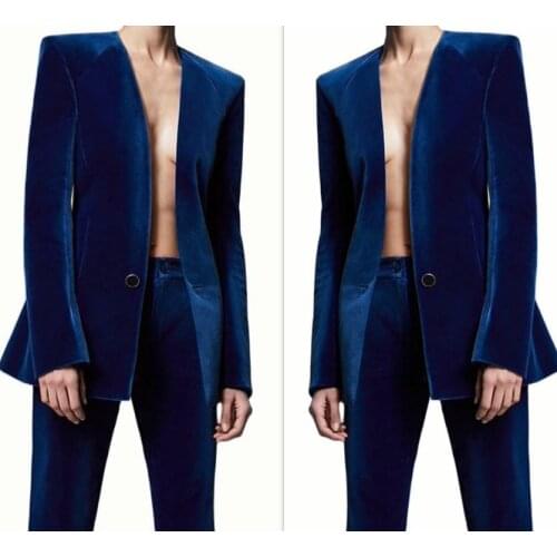 2020 Velvetl Ladies Suits Blazer Spring Summer Women Suits Office Wear Female Work Wear Office Suit Two Piece Suit(Jacket+Pants)