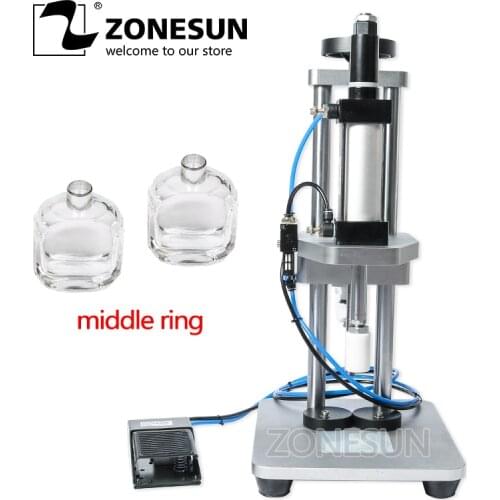 ZONESUN Pneumatic Perfume Glass Bottle Capping Machine Desktop Perfume Collar Small Bottle Crimping Pressing Machine