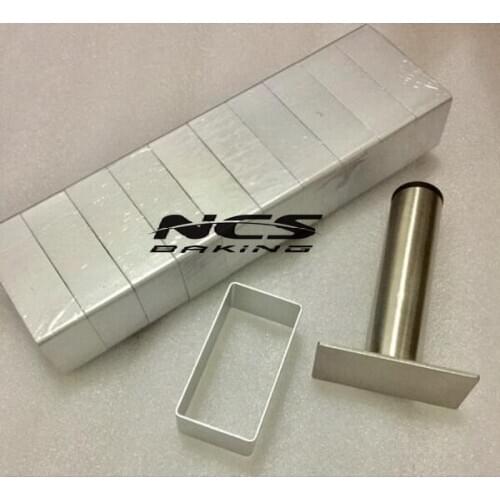 10sets/lot, 6.5*3.2*2.2cm New Big Rectangle Shape Hand-press Pineapple Pie Mould Aluminum Alloy biscuit mould