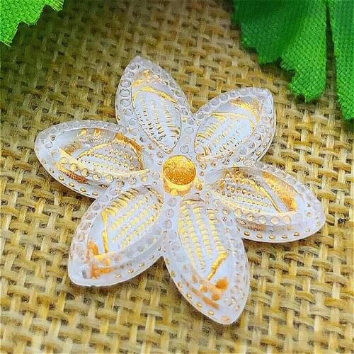 10pcs DIY 30mm AB Resin 3d flower Flatback Rhinestone Wedding buttons crafts