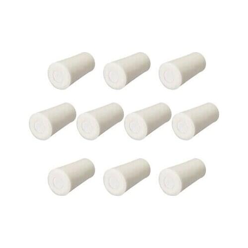 19-27mm Beige Drilled Silicone Stopper Plugs for Flask Test Tube Stopper 10pcs