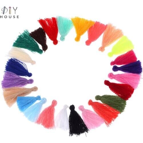 100Pcs 3cm Color Cotton Thread Tassel Pendant DIY Crafts Small Tassels Trim Garments Curtains Decor Earrings Jewelry Components