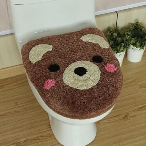 2pcs/set Cartoon Bathroom Toilet Set WC Seat Cover Comfortable Potty Toilet O Ring Mat Toilet Cushion Cover Closetool Pad Set