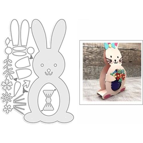 2021 New Easter Bunny Carrot Flower Metal Cutting Dies for DIY Scrapbooking Decor and Card Making Paper Craft Embossing No Stamp