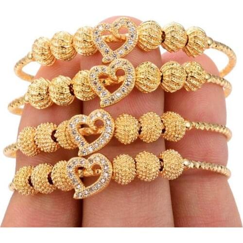 Wando Trendy 4pcs baby bracelet silver Color Ethiopian jewelry Kids Bangles African Arab Ramadan childrens Jewelry