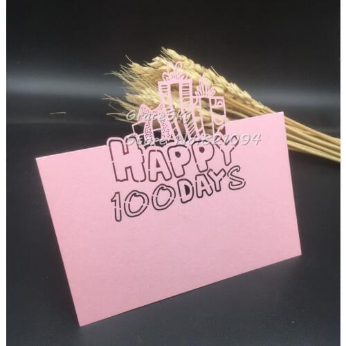50Pcs laser cut pearlescent Pink Baby 100 DAYS Seat Name Cards Baby shower table Cards Party Invitation Cards home Decoration